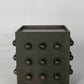Wooden sculptural accent table on a light gray background